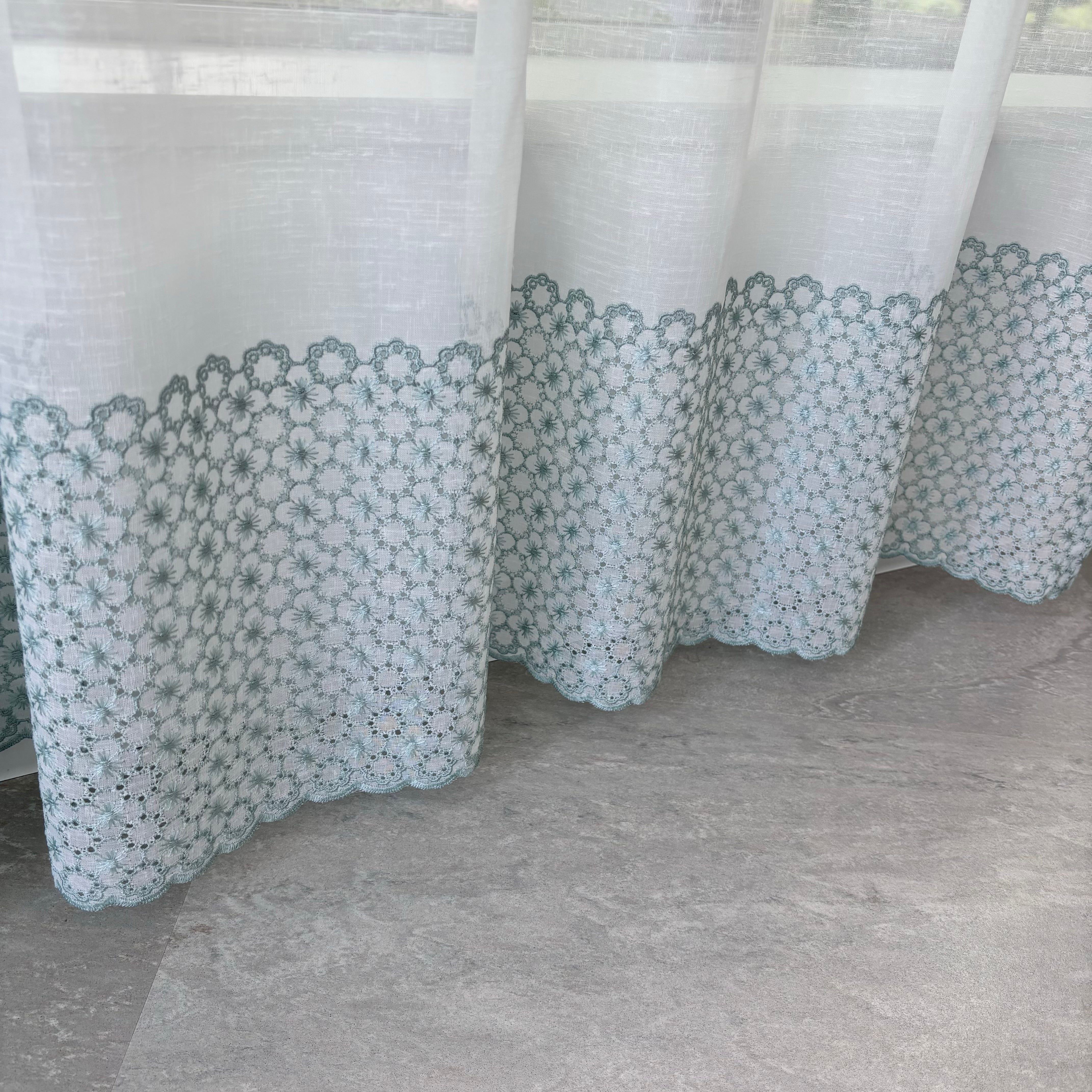 アンティーク調 小花柄 レースカーテン ２枚組 7772ba7bd34fef8d66263dc282c1fc