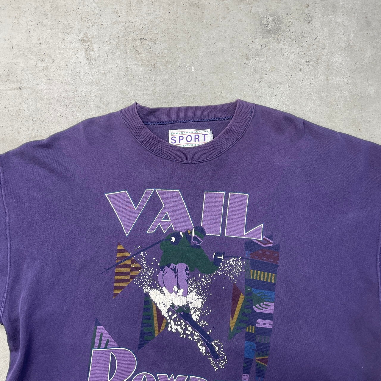 90年代 USA製 VAIL POWDER プリントスウェットシャツ スキー メンズXL 
