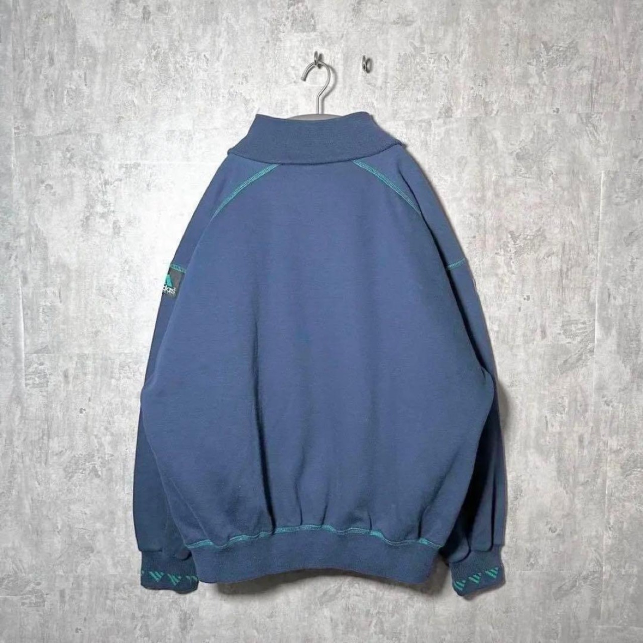 【希少】アディダス ハーフジップスウェット 90s エキップメント ロゴ刺繍