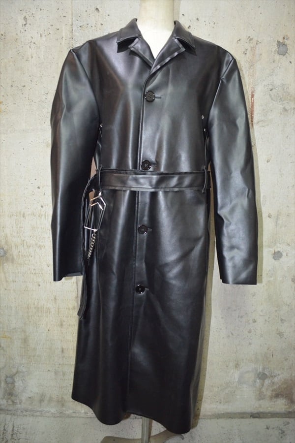MM6 メゾンマルジェラ ガウンコートラップコート ブラック 38 エムエム6 MM6 メゾン マルジェラ Maison Margiela エコレザー コート