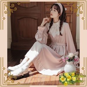 ♦乙女レトロなロングワンピース 上品ガーリースタイル♦ trnd034