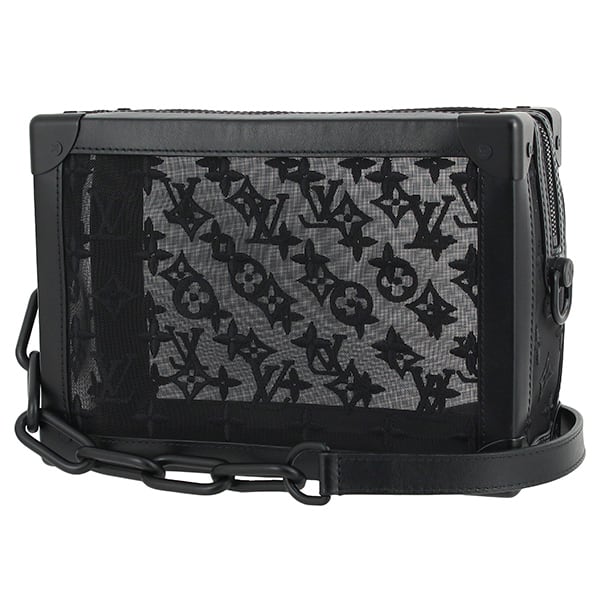 Used LOUIS VUITTON ルイヴィトン ソフトトランク モノグラム・メッシュ ブラック ショルダーバッグ ヴァージル・アブロー M53964 中古美品