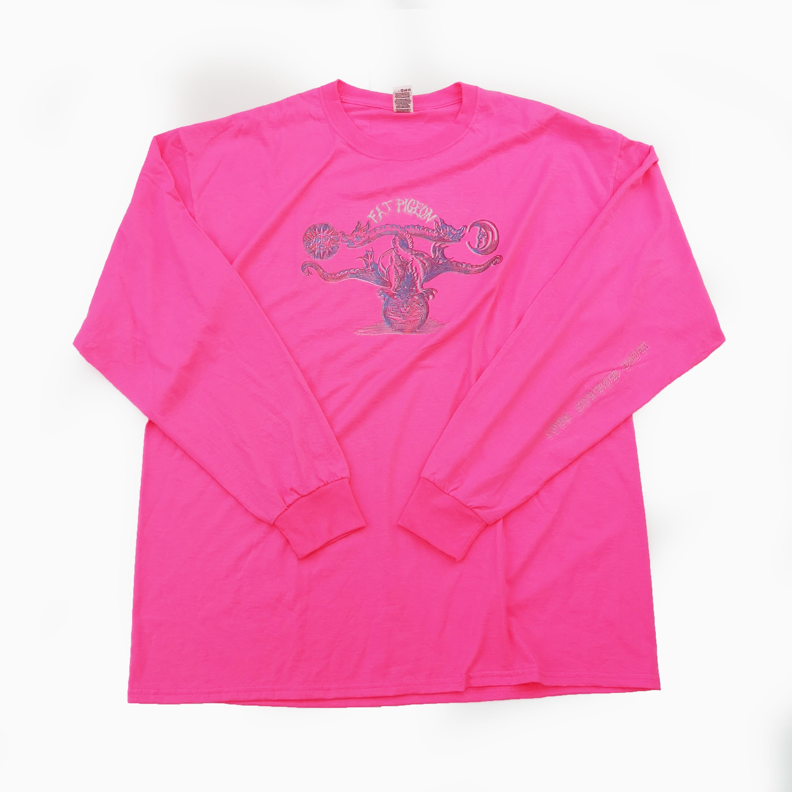 FAT PIGEON RECORDS "Soul Sacrifice" LONG TEE Neon Pink XL