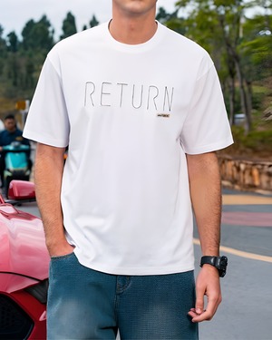 クルーネック プリントロゴTシャツ 4色 E0056