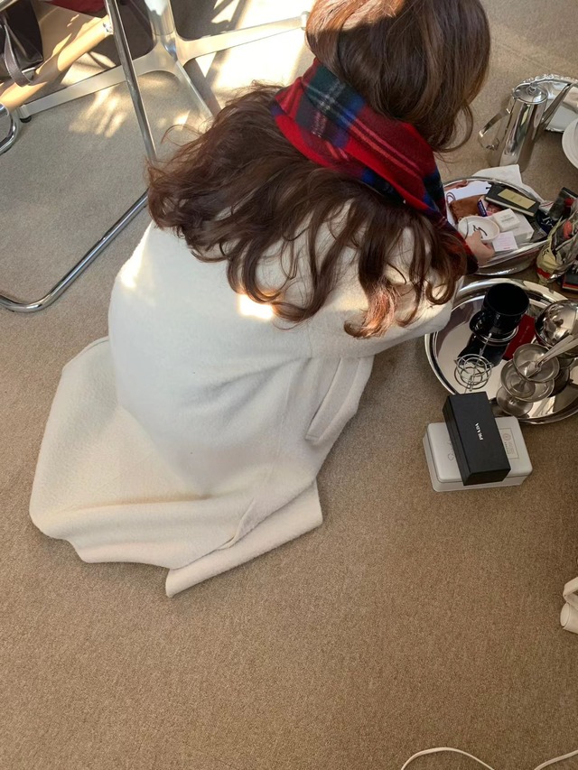 (予約) ounce / Check wool muffler 3color