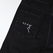 KUON / Sashiko Mended Black Denim Trousers