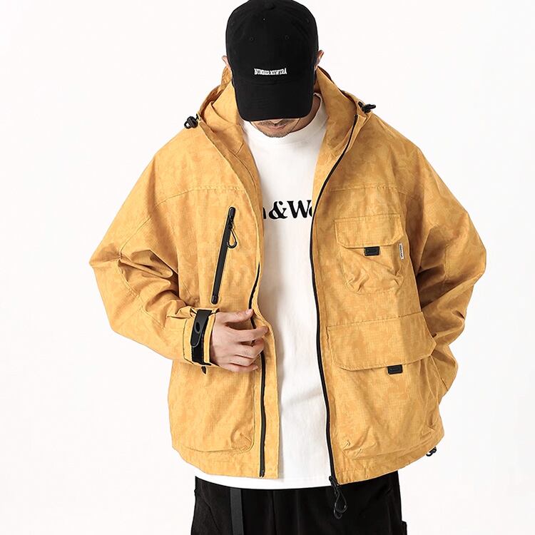 ★MULTI-POCKET CAMOUFLAGE JACKET WITH HOOD　　　A0786