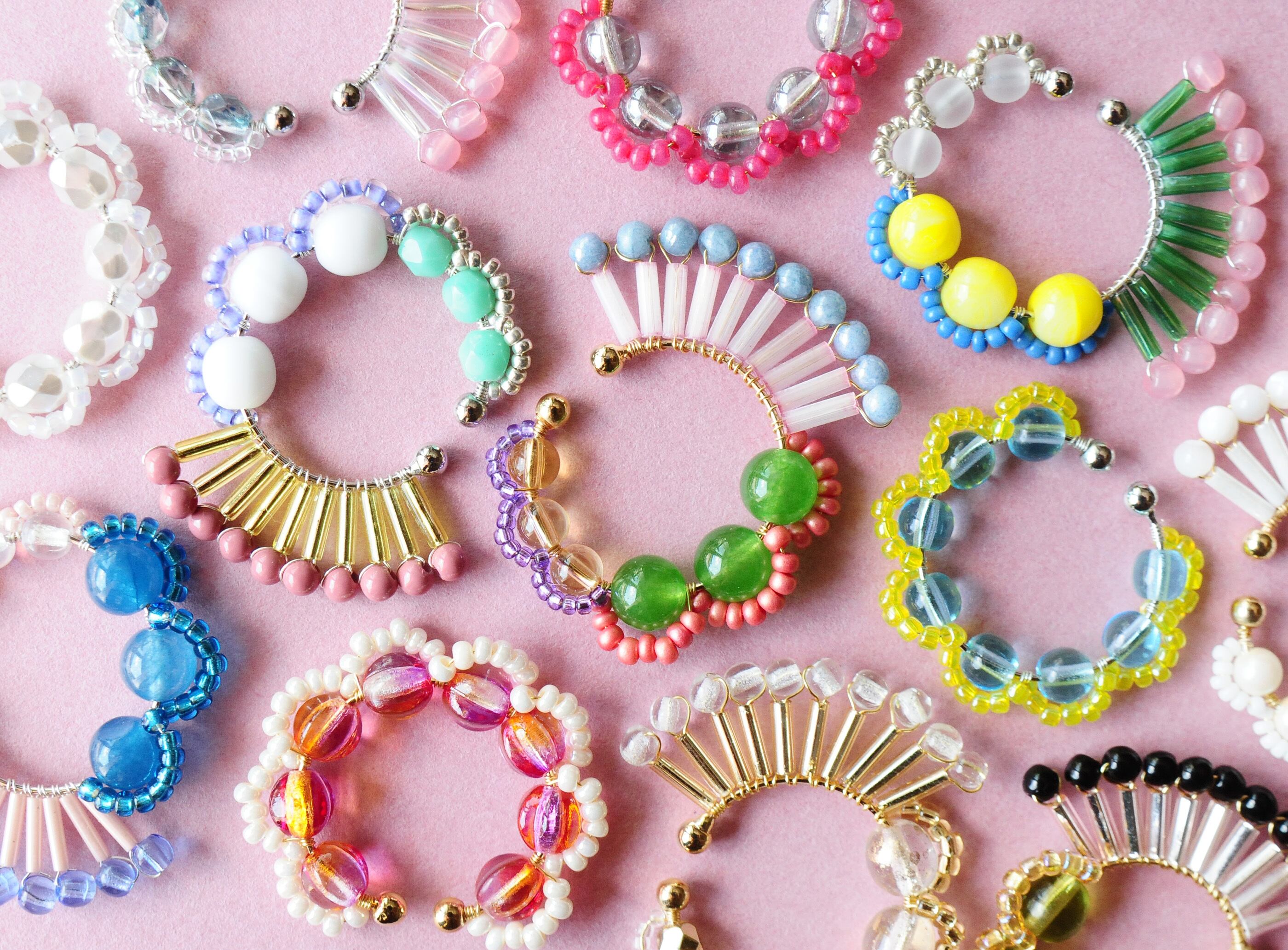 ＜Rollo～イロヅクビジュー～＞イヤーカフ『 Hanabana × Milk 』