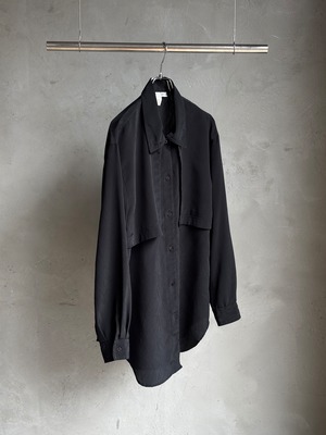 ダブルガンフラップデザインポリエステルシャツ