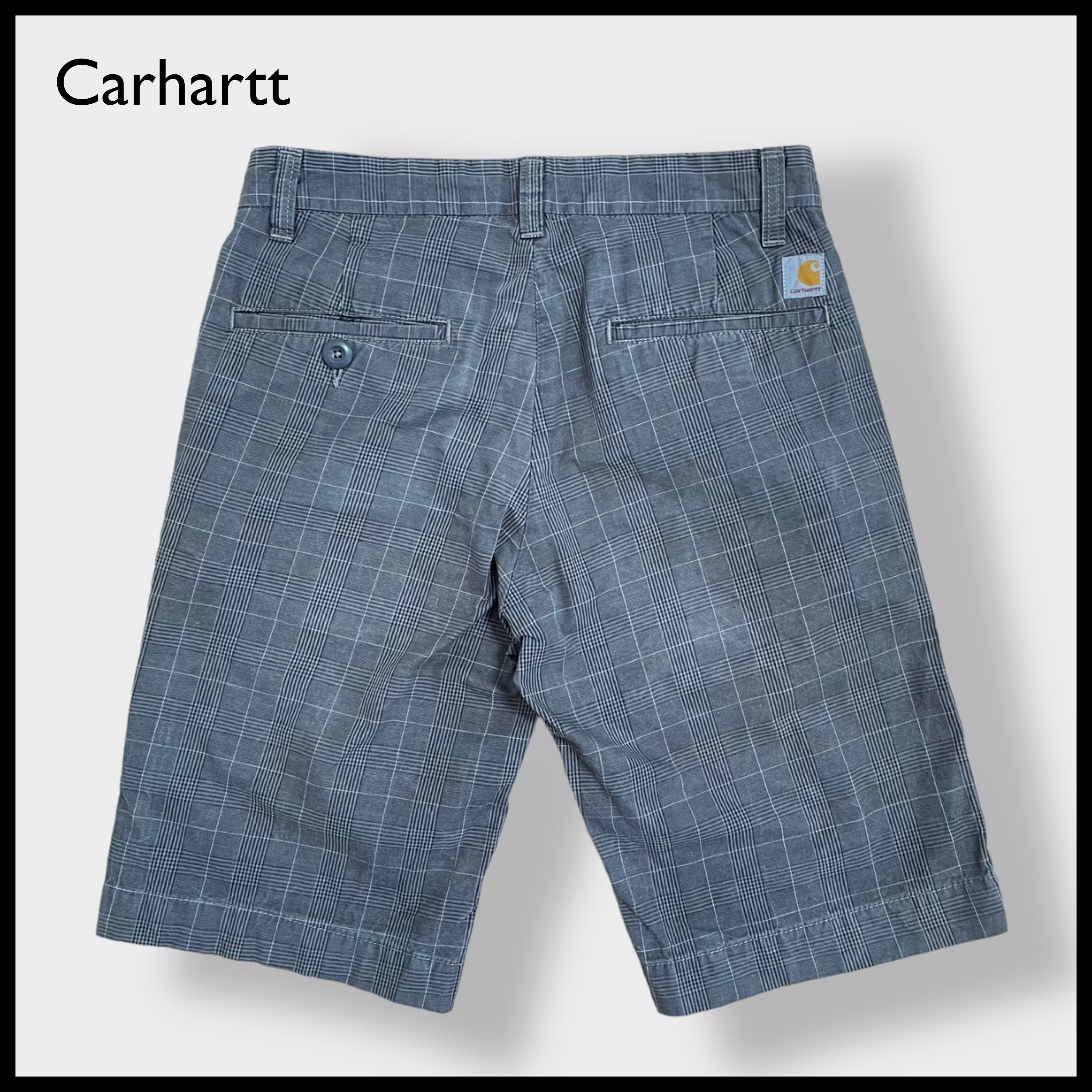 Carhartt】ハーフパンツ ショートパンツ チェック柄 スクエアラベル