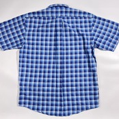 90s CHAPS RALPH LAUREN チャップス ラルフローレン チェック柄 BD ボタンダウン オックスフォード 半袖 シャツ サイズ L /ブルー系 メンズ ビンテージ