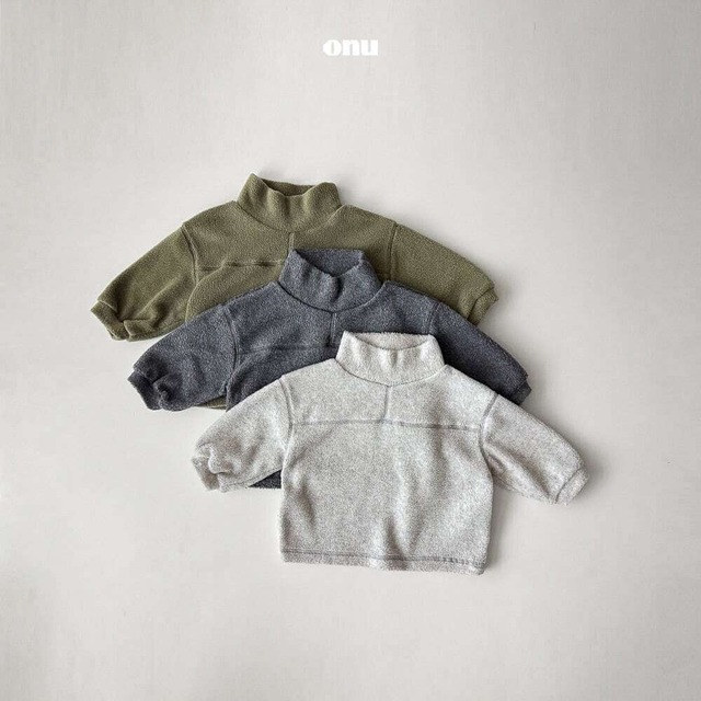 【予約】onu ) Freece Highneck Long T