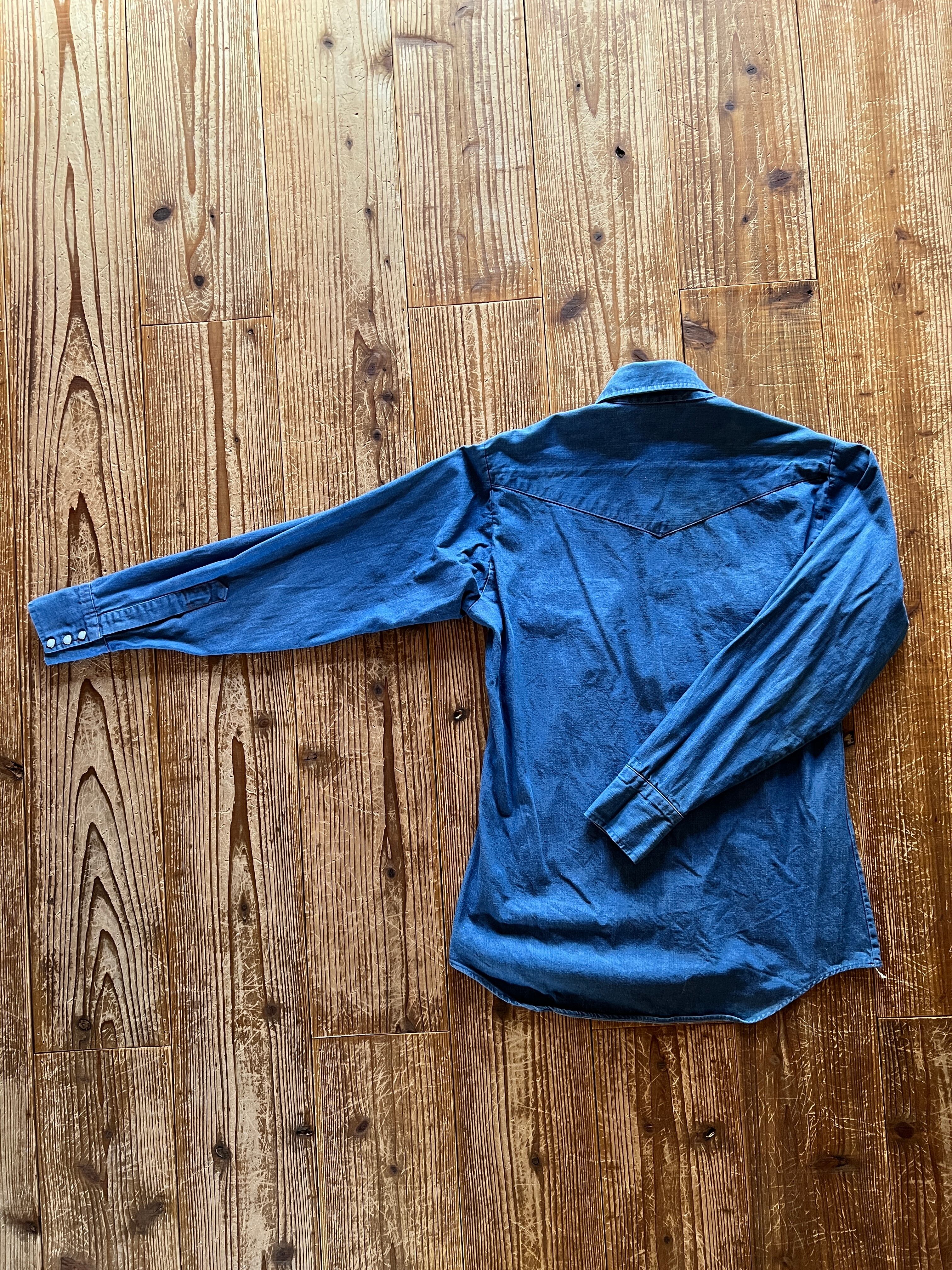 80's ELY デニムシャツ 表記(15 1/2-34) USA製