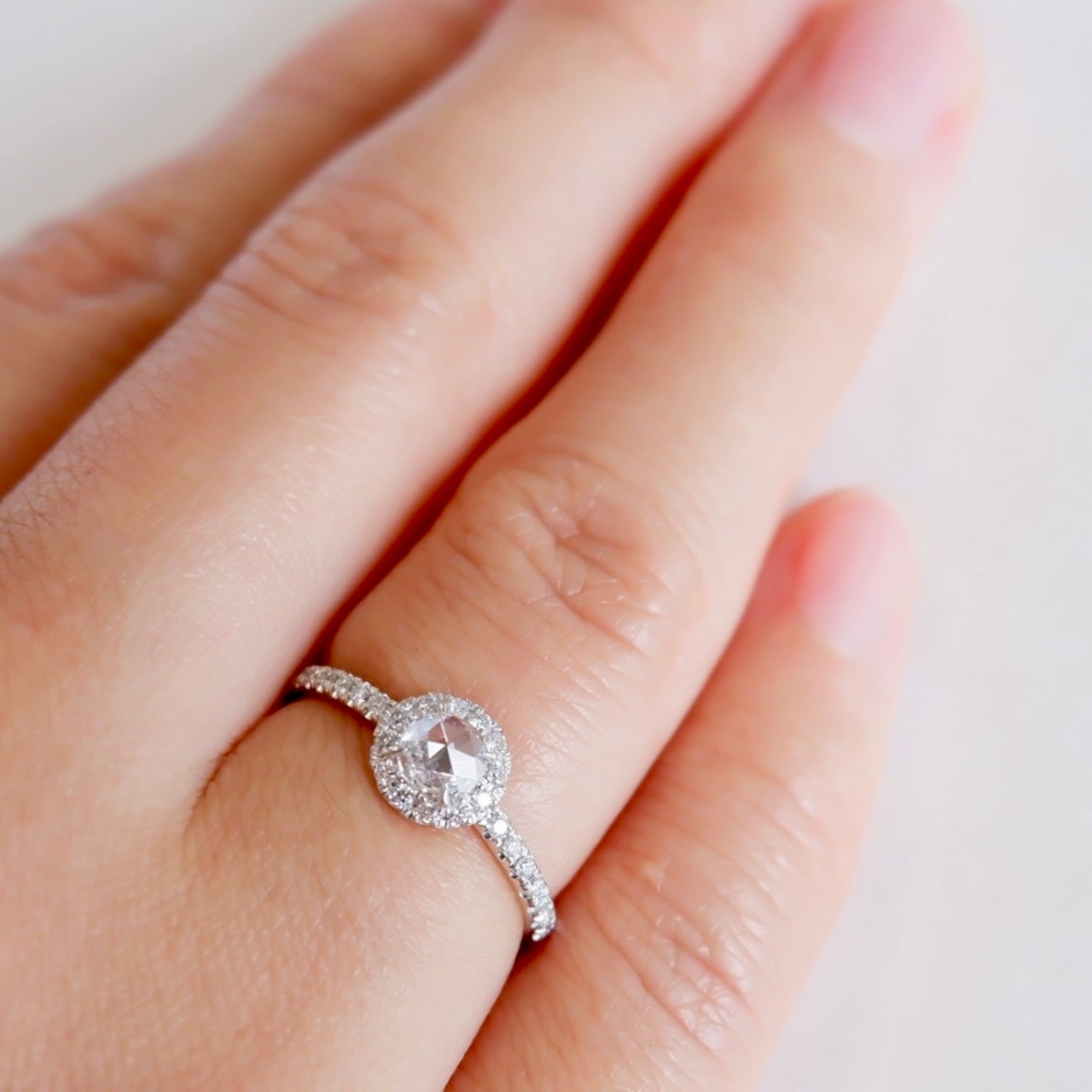 中古】Pt900ローズカットダイヤモンドリング D0.80 4.6g #21 プラチナ  