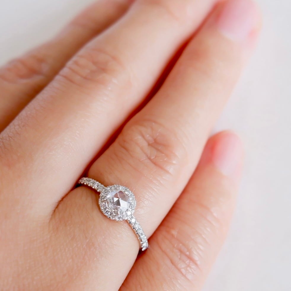 Pt900 AHKAH PEME ダイヤモンド 0.30ct リング ローズカット  