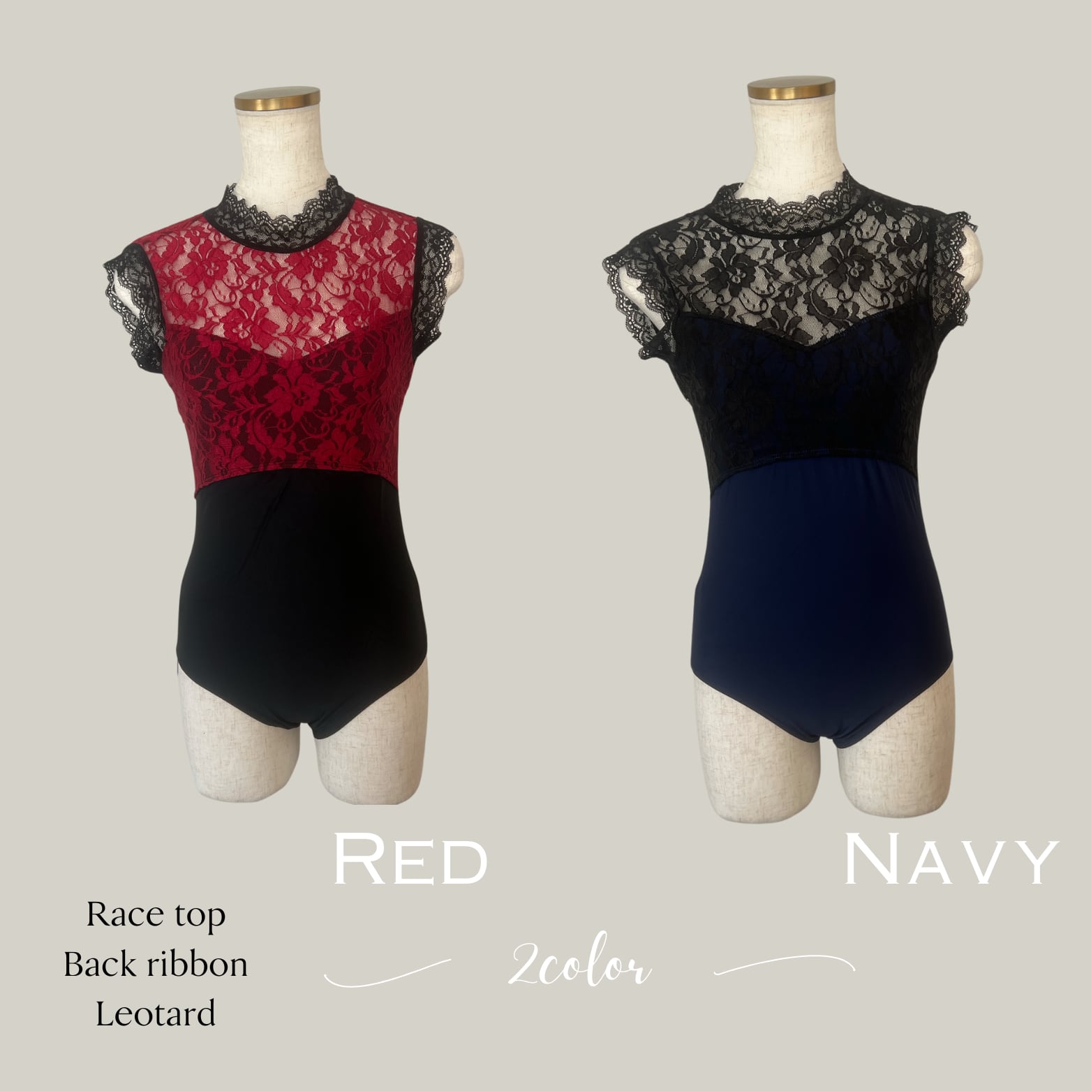 Rosarymoon Rosarymoon Back Ribbon Rib Leotard Back Ribbon Rib