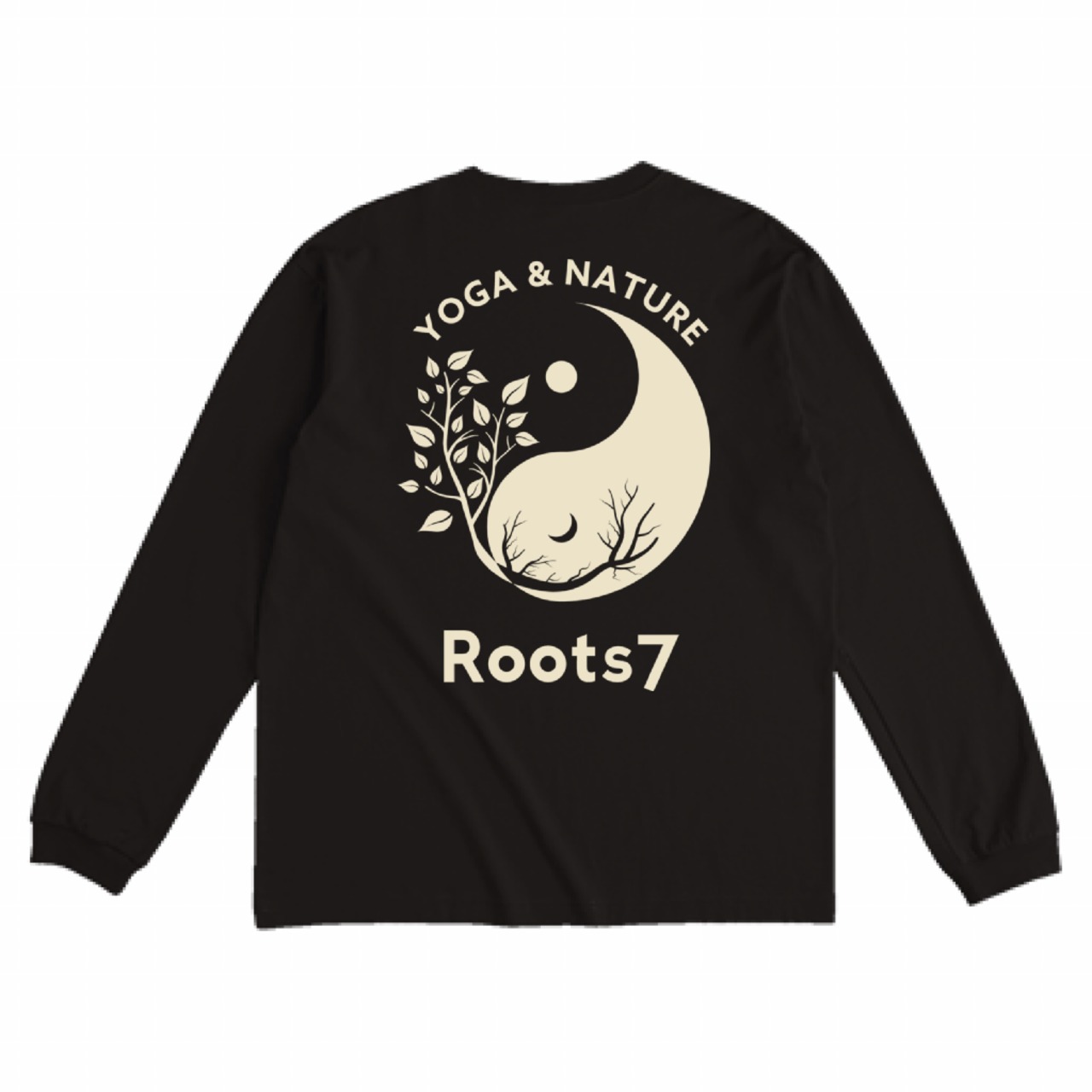 Roots7 Yoga ロングTシャツ（黒）ver2