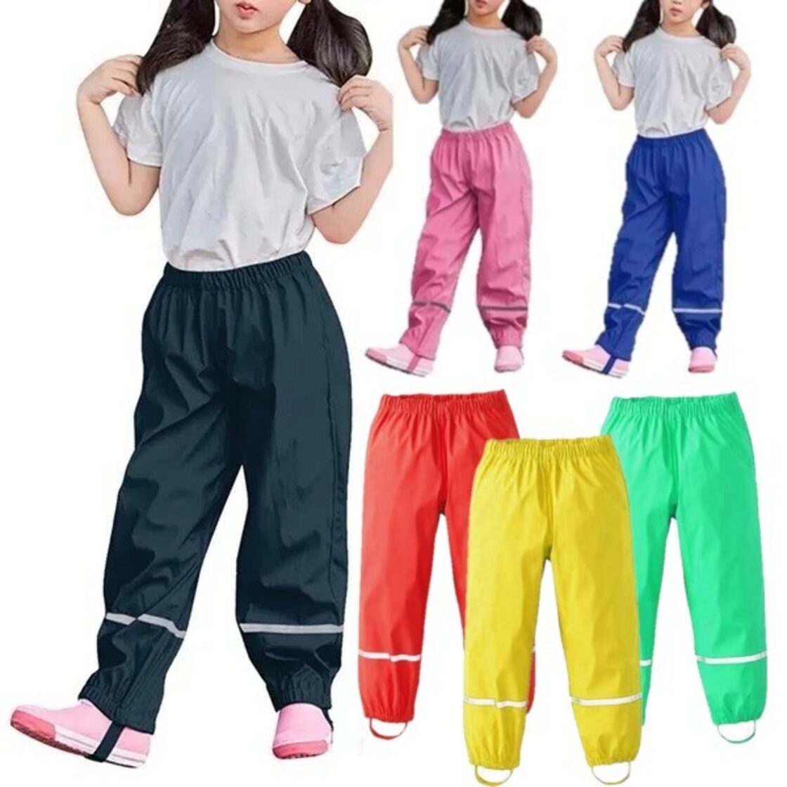 110 120cm Kids レインパンツ レインコート 子供用 防水 カッパ レインコート 撥水 レインウェア 砂場 浜辺 外遊び 砂場遊び 泥遊び 防汚 雨具 通学 遠足 お出かけ カラーが豊富 レインパンツ 梅雨対策 120cm