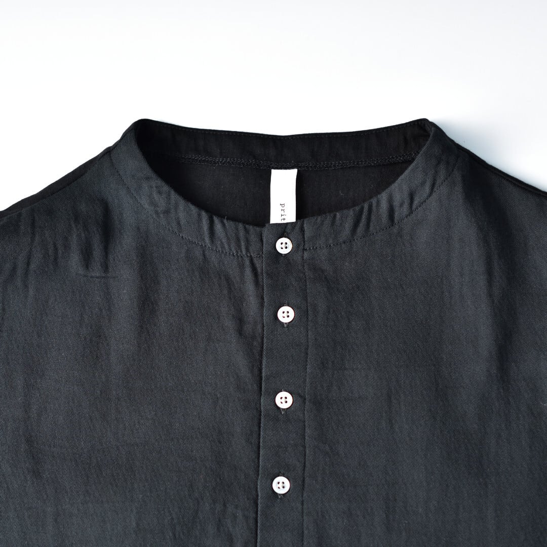 prit プリット 度詰天竺xコットンツイル2重織り切り替えコクーンカーディガン・クロ【送料無料】