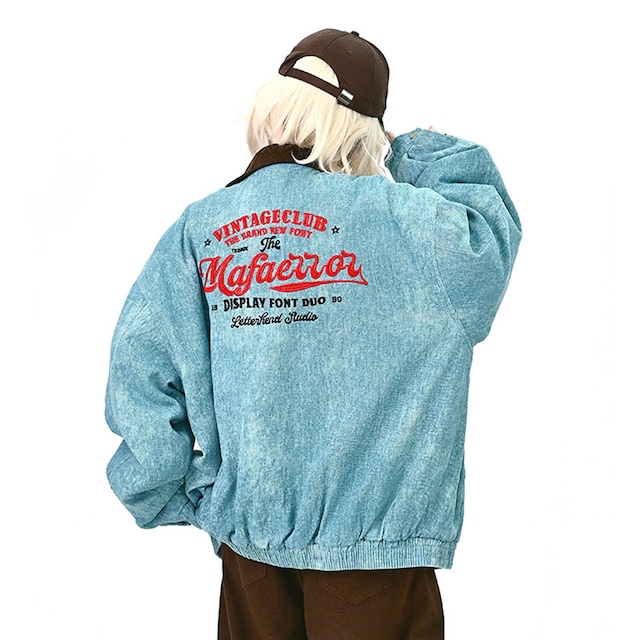 カレッジワークテイストバックロゴブルゾン 2col R01252