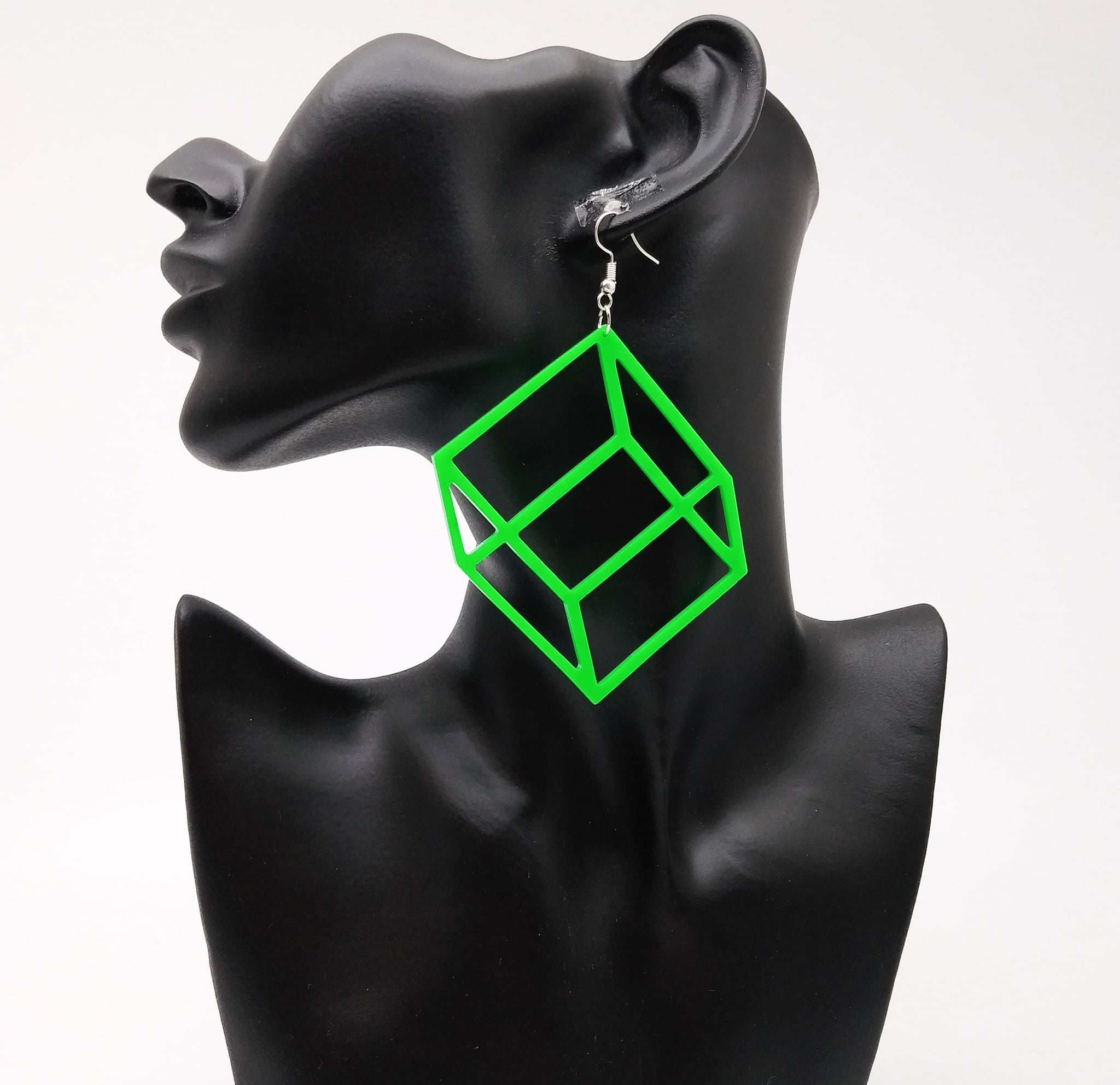 立体ボックス 派手派手ボックス ピアス イヤリング ネオンカラー