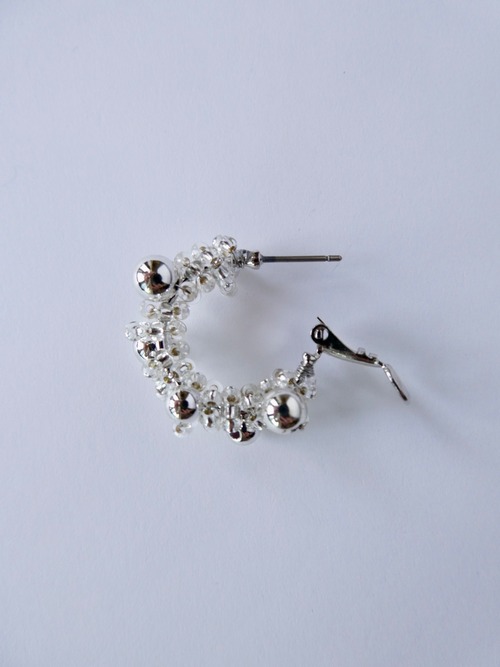 夏季限定！！random beads clear hoop pierce/earrings