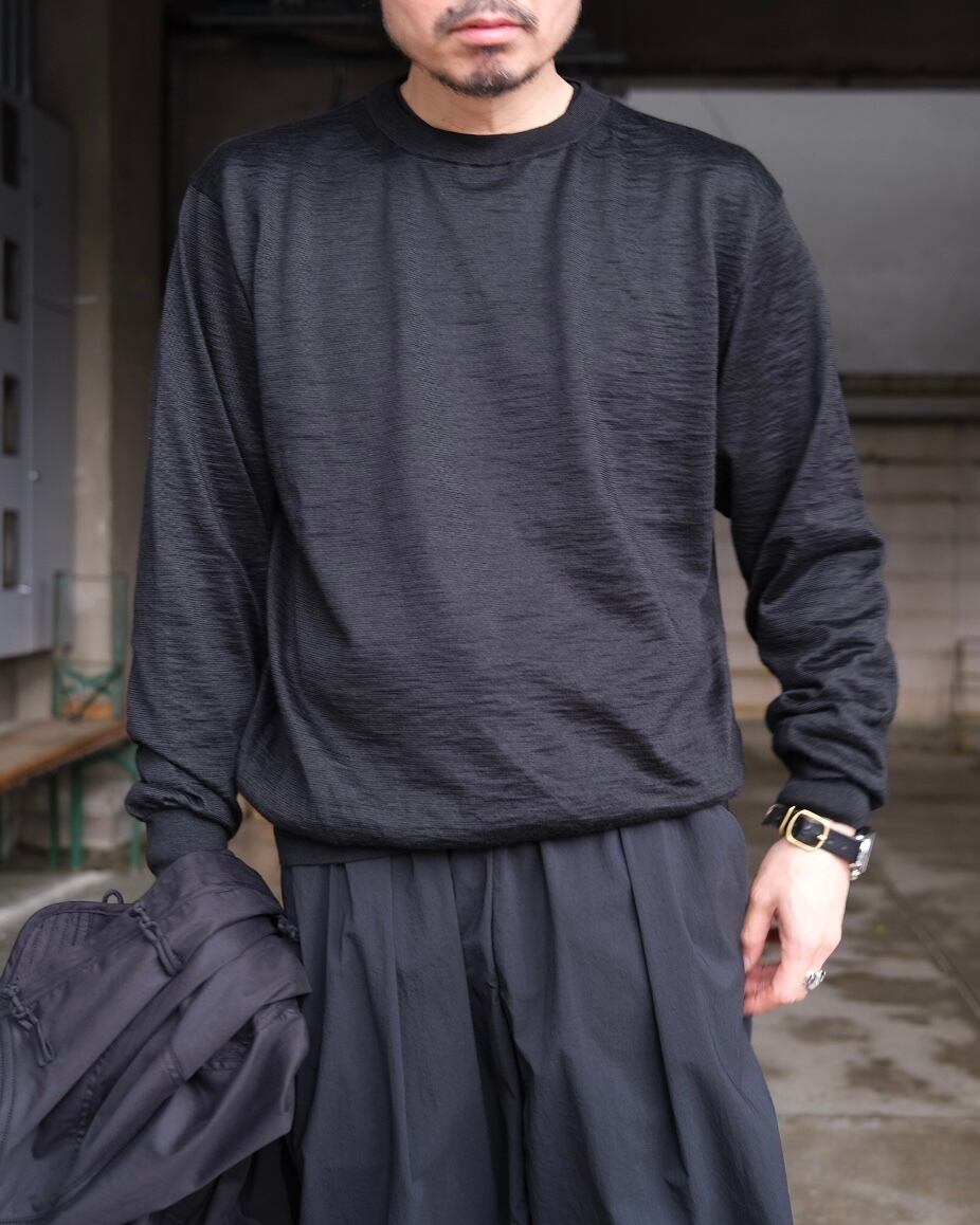 Men's BATONER” CHOMA CREW NECK BLACK” | Lapel online store
