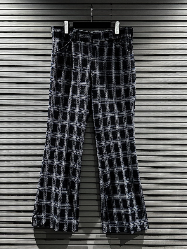 【X VINTAGE】 Beautiful Check Pattern Vintage Flare Slacks