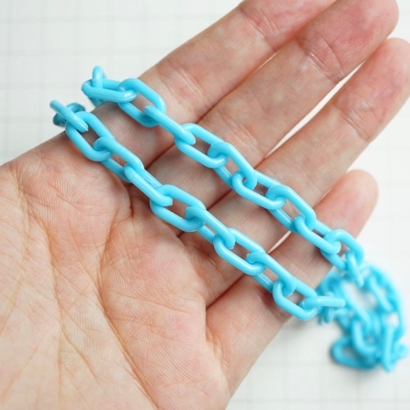 O064【10本】プラスチック カラー チェーン | デコパーツとビーズのせ