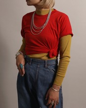 1960's Unknown / Rib Long Tee - Mustard