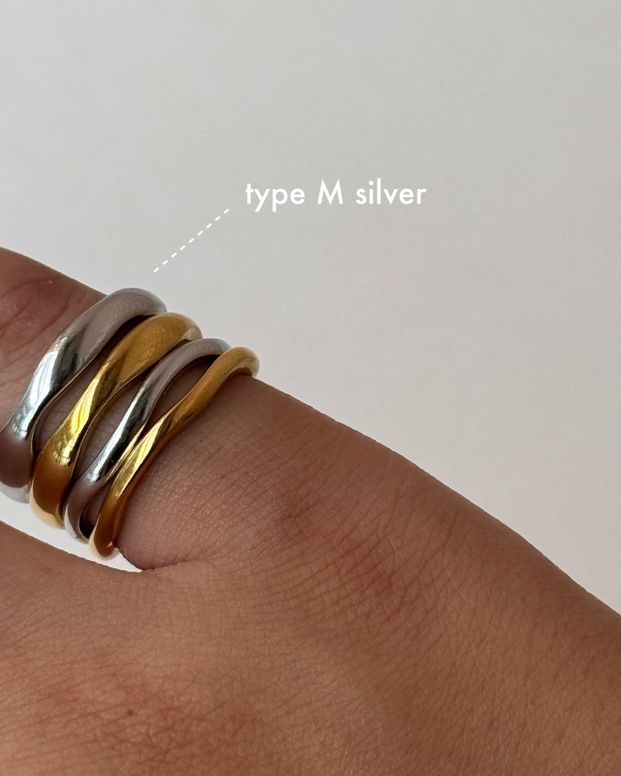 wavy stack ring S gold