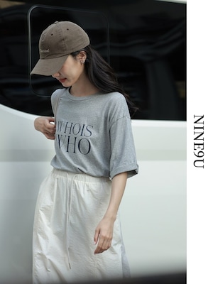 simple crew-neck casual t-shirt 2color【NINE7850】