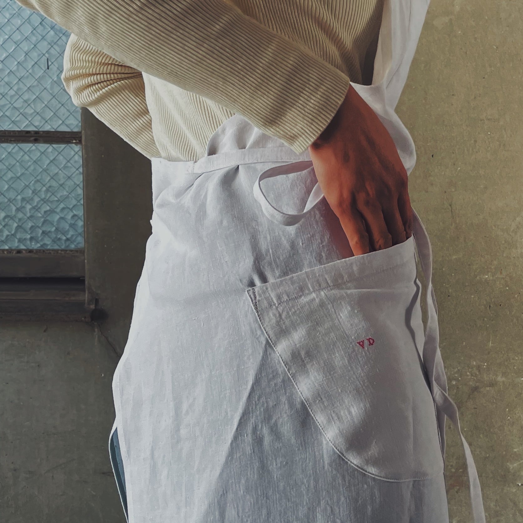 Original apron with french antique linen ③