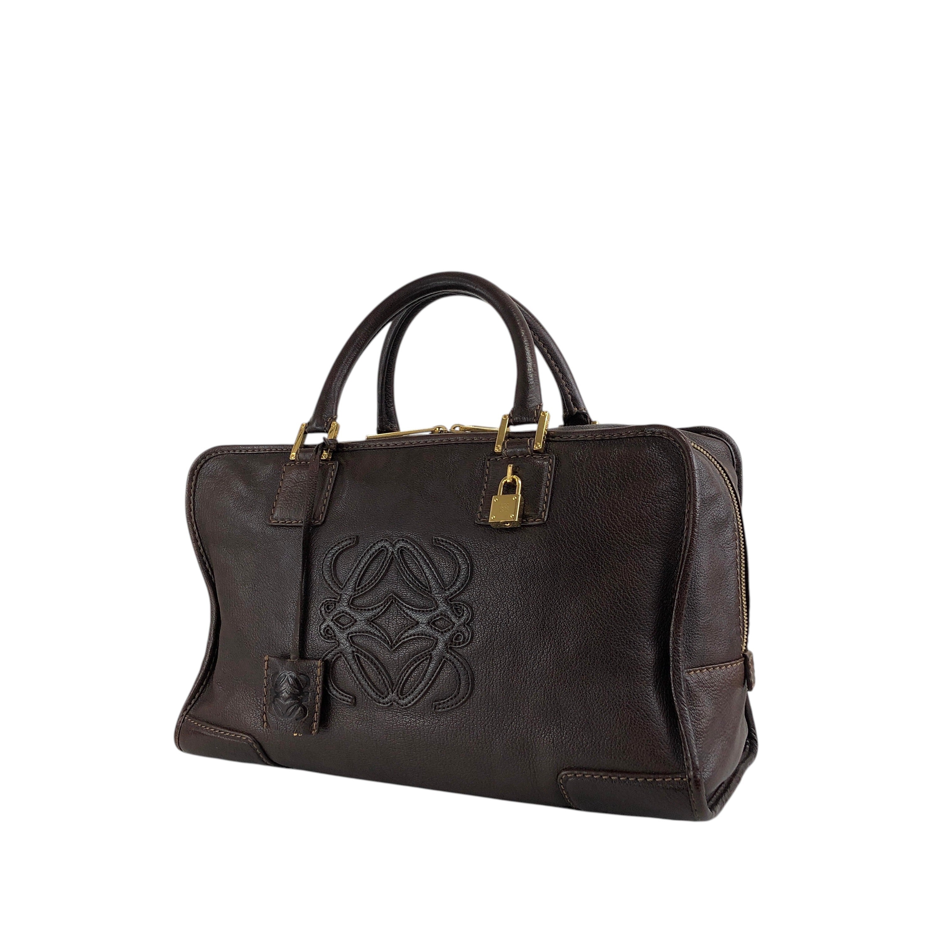 LOEWE ロエベ ハンドバッグ ブラウン アナグラム レザー アマソナ ミニ