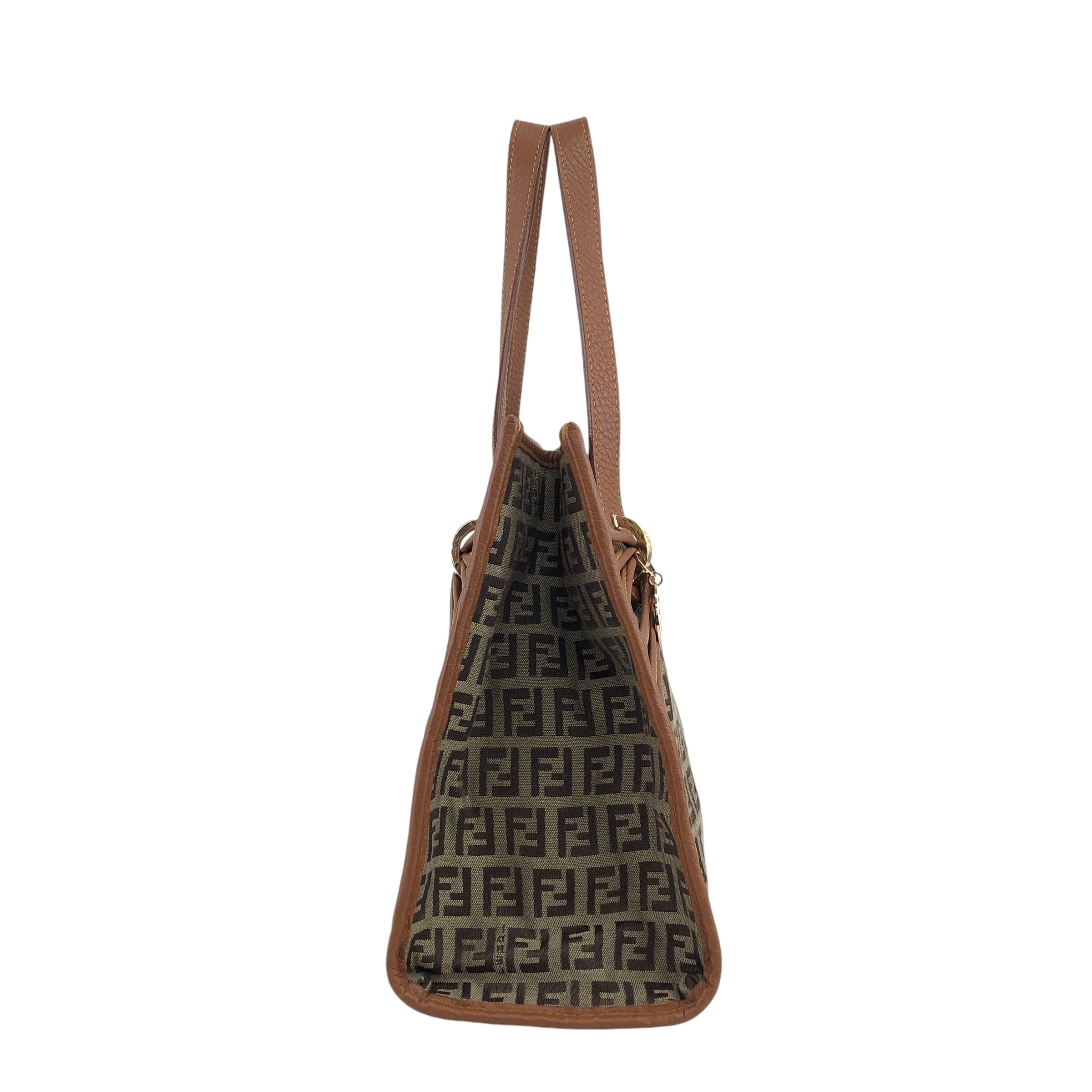 FENDI フェンディ ズッキーノ ハンドバッグ ベージュ キャンバス ミニ