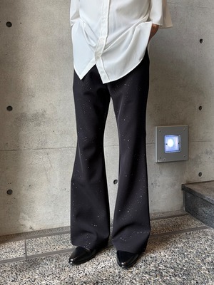 【ALUDE SELECT】galaxy lame flare slacks pants