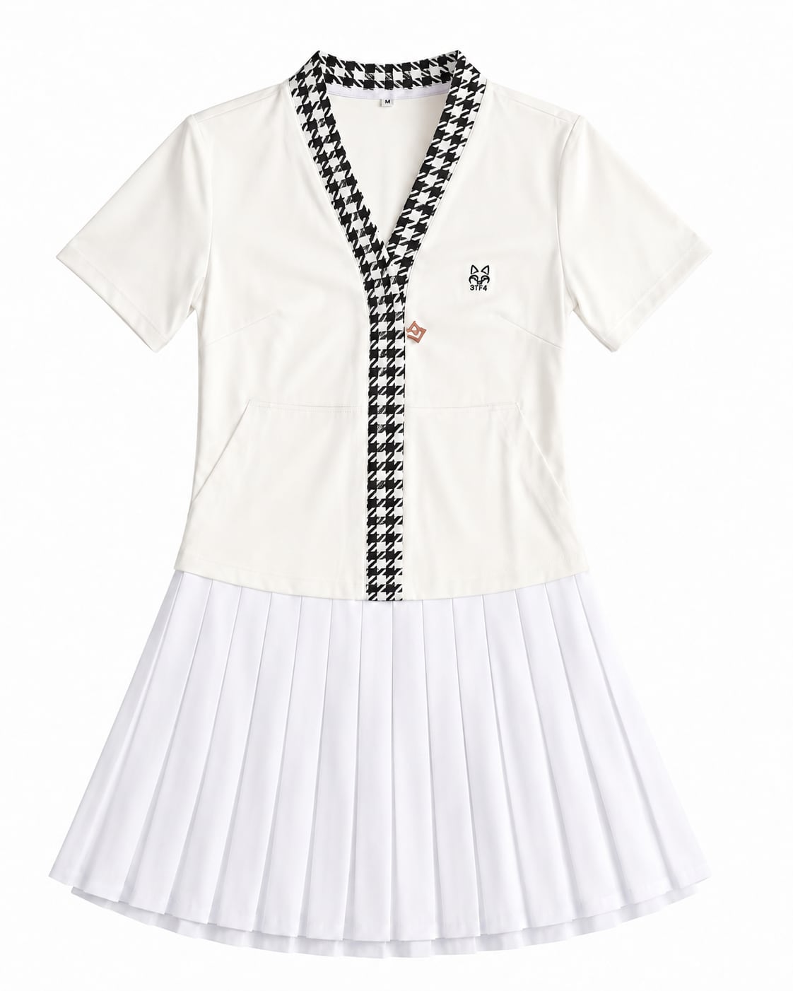 サイズM/L｜2週間レンタル】 3TF4 千鳥格子ワンピース｜black | テニス
