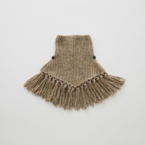 eLfinFolk(エルフィンフォルク)/ Nep Yarn Rib Knit Cape / brown / S,M