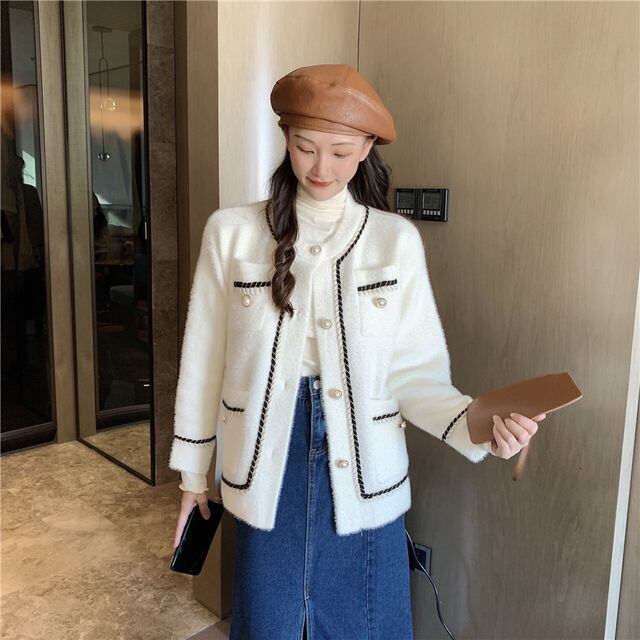 予約販売】ジャケット レディース アウター ツイードライン ジャケット