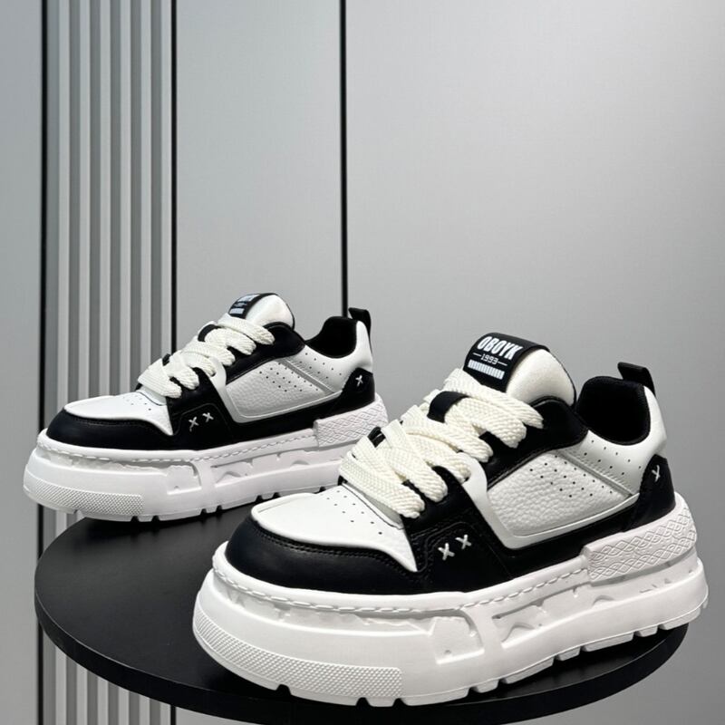 thick-soled platform leather sneakers low-cut mr0526