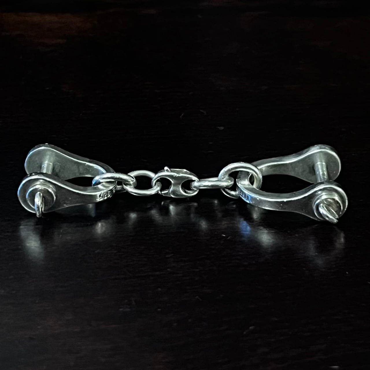 VINTAGE TIFFANY & CO. Double Shackle Key Chain Sterling Silver