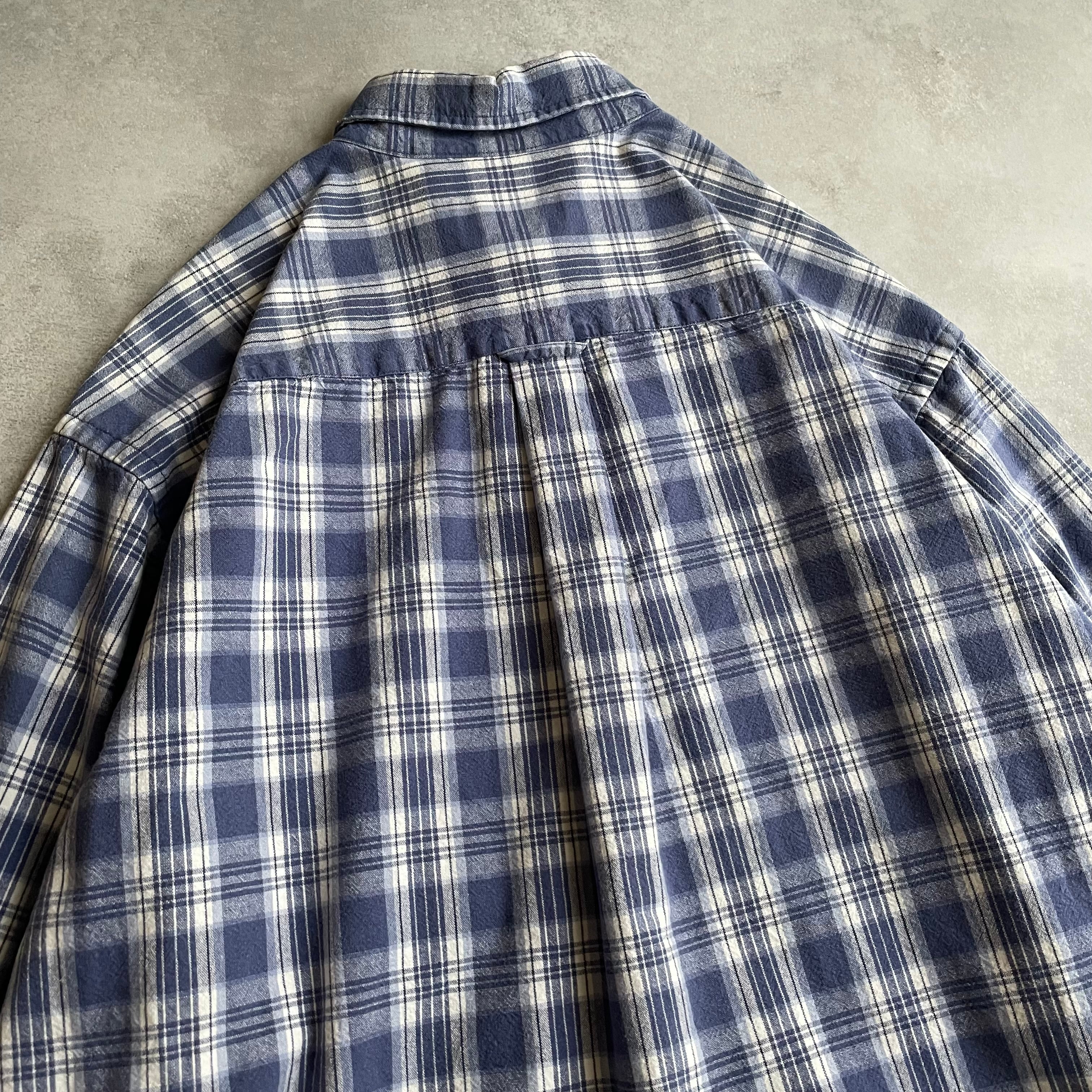 トップス 1990's Eddie Bauer L/S shirt check blue 90s Eddie Bauer L/S cotton check B.D shirt | 0 0 2