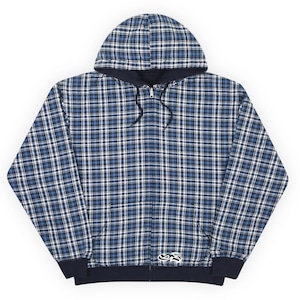 YARDSALE / REVERSIBLE FLANNEL HOODIE BLUE x NAVY