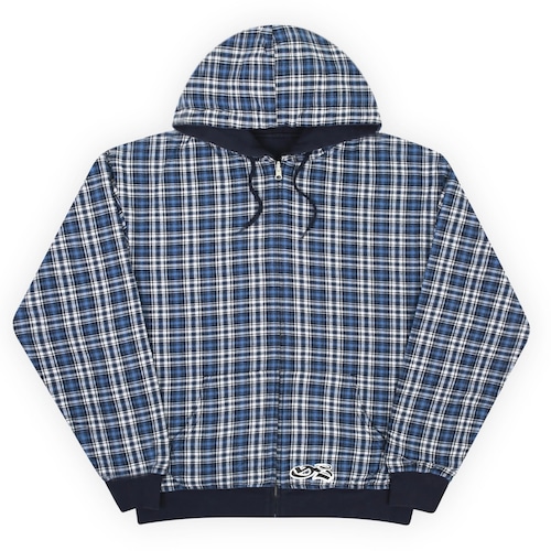 YARDSALE / REVERSIBLE FLANNEL HOODIE BLUE x NAVY