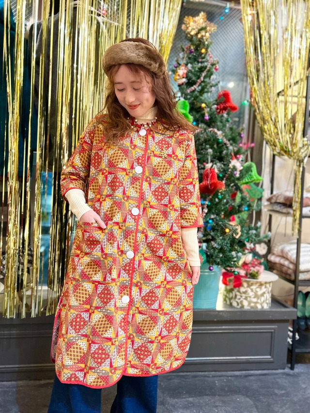 60's vintage patchwork nel gown