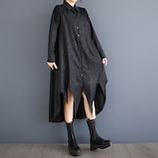 ローズ柄 イレギュラーヘム ワンピース 00025