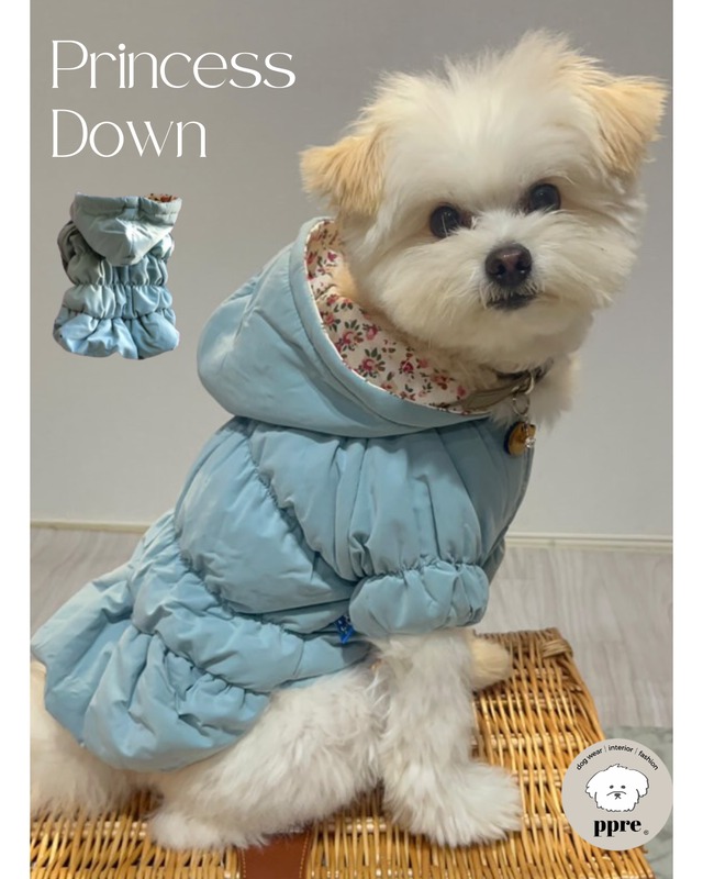 ベビーカラー プリンセス ダウン コート ドッグウェア 犬服 フリース ボア