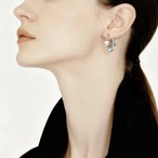 S925 Silver Braided Twist Pearl Earrings (ME490)