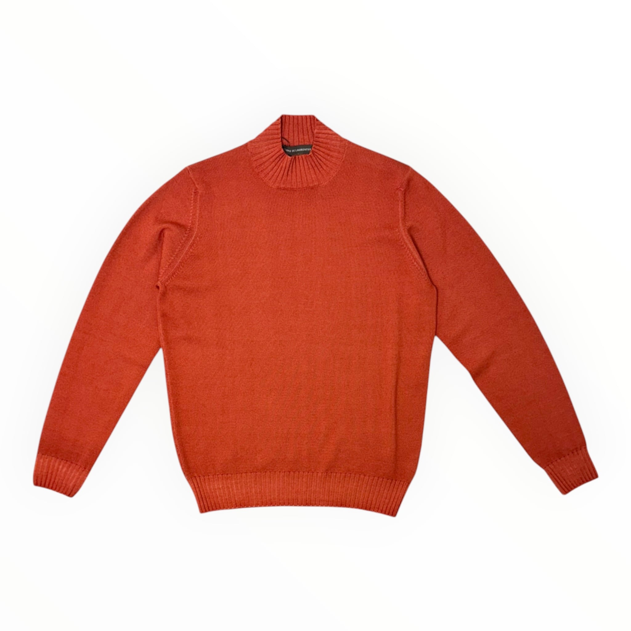 FILIPPO DE LAURENTIIS(フィリッポ デ ローレンティス) 10Gauge Wool Mock neck Knit (Garment Dye) (LU3ML64)/ORANGE(N271)