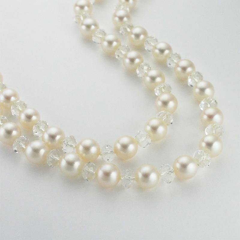タサキ TASAKI パールヴァリエ クリスタル 約7.0mm～7.5mm ロング